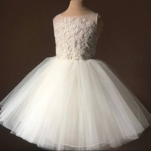 Tulle flower girl dress and basket